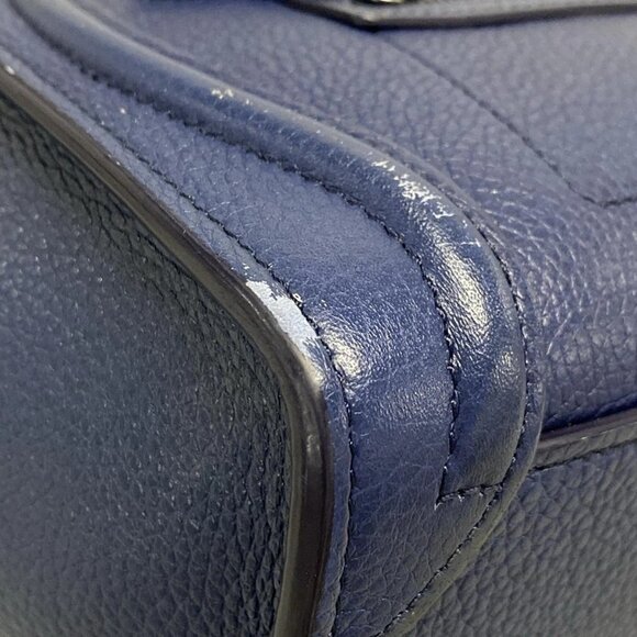 Auth CELINE Luggage Nano Shopper - Navy Drummed Calf Handbag - Picture 6 of 16